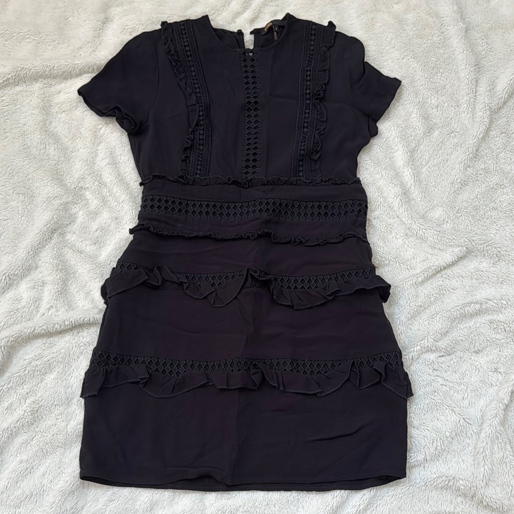 Elegant Black Ruffled Dress
